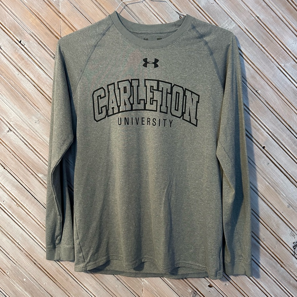 Under Armour Carleton University Long Sleeve Gray Shirt Athletic Workiut